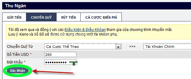 Rút tiền từ M88