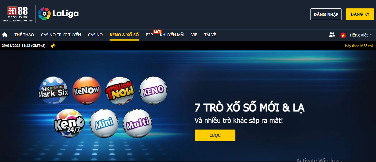 Nhà cái cung cấp đến cho người chơi keno và xổ số những con số ưu tú nhất