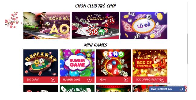 Giao diện các trò chơi của 388BET vô cùng đẹp mắt
