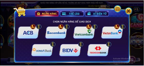 Những thao tác nạp tiền vô cùng đơn giản và nhanh chóng
