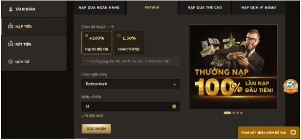 Cách nạp tiền tại nhà cái OXBET thông qua Paywin